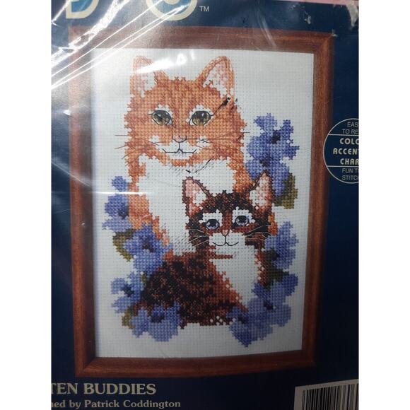 Dimensions Sunset Jiffy Counted Cross Stitch Kit Kitten Buddies 16606 - Picture 2 of 4